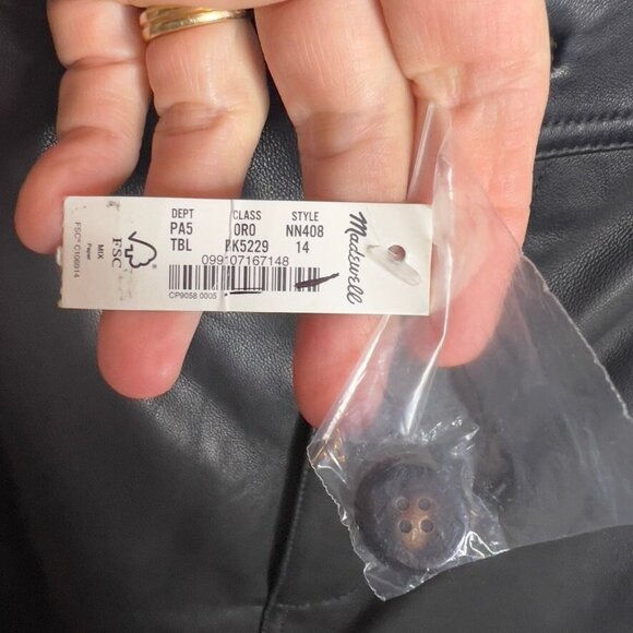 Madewell Womens $498 Leather Midi Skirt Black Size 14 NN408 - Picture 10 of 11